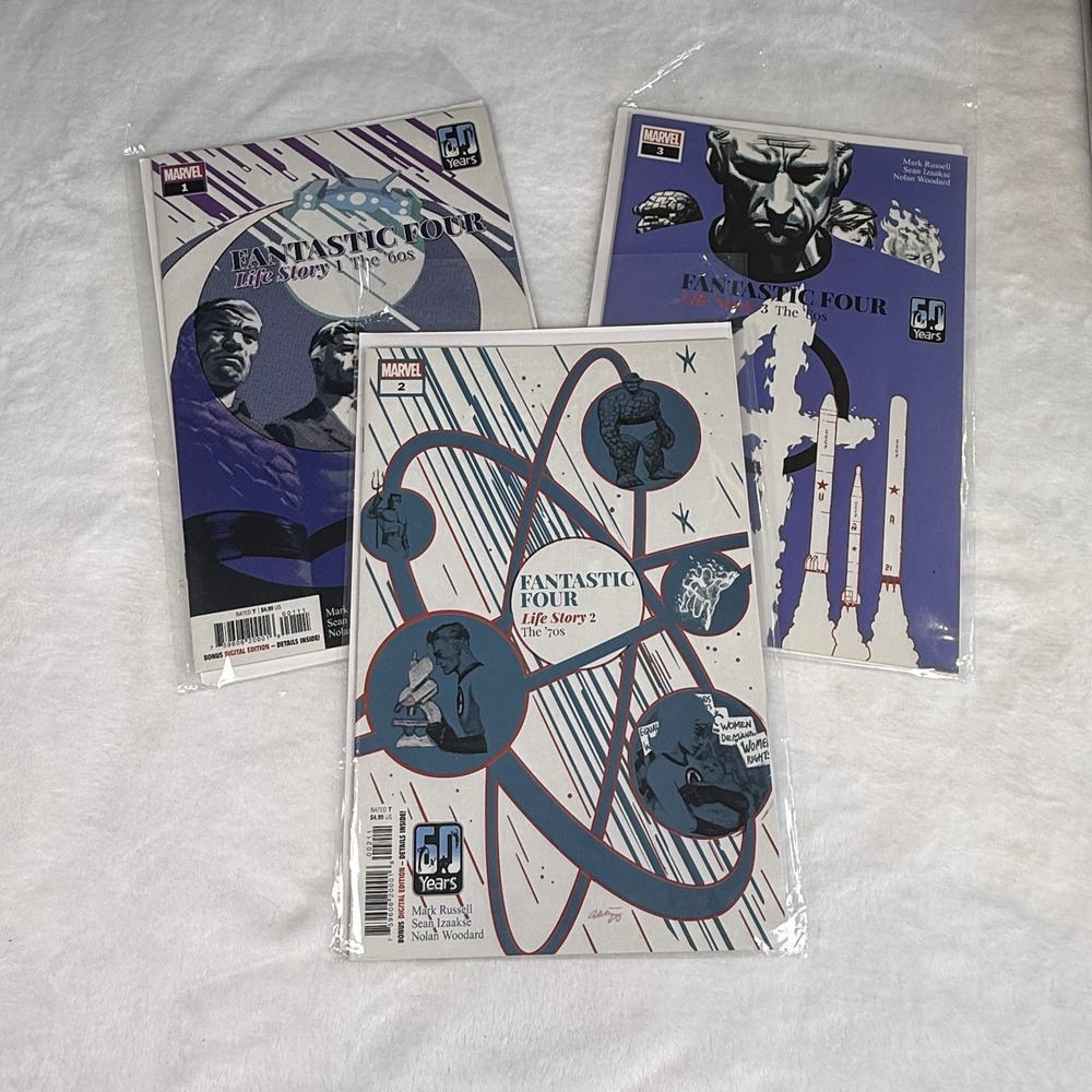 Fantastic Four Life Story #1-3 Marvel Comics 2021 Mark Russell‎ Lot of 3